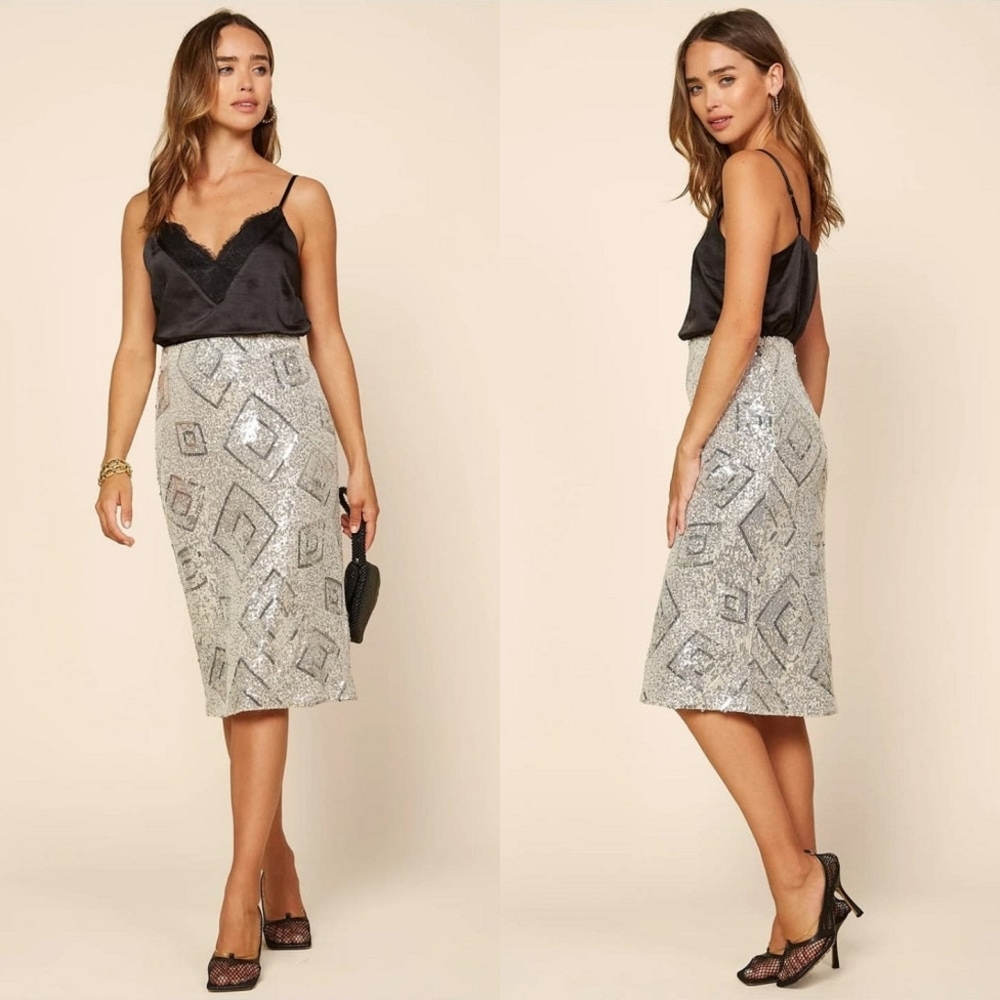 Champagne-Silver Sequin Skirt